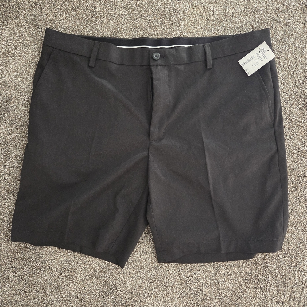 Amazon Essentials Men's Black Flat Front Shorts
